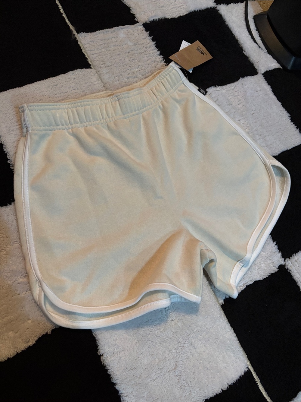 Vans Women's Cream Athletic Shorts with White Trim